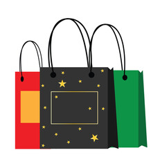 Shopping Bags Colorful Isolated on White. Objects and items in retail sale vector art