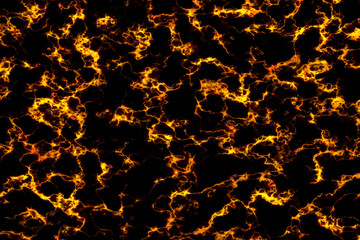 lava flame break out glow mineral line texture on black marble luxury