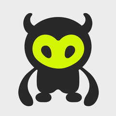 Whimsical and cute monster. Owl monster.