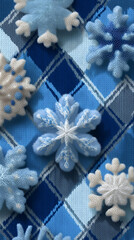 Snowflakes Blue Pattern: Whimsical Holiday Winter Wonderland Textile Design with Soft Colors and Festive Elements