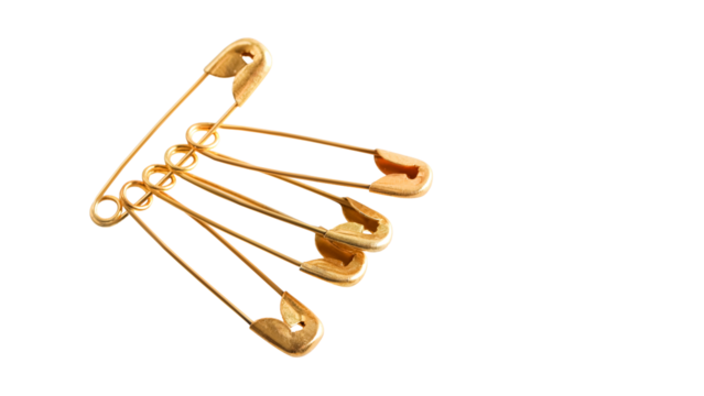 gold safety pins set for sewing, crafts, and secure fastening