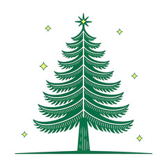 Obraz premium Festive Christmas Tree with Ornaments