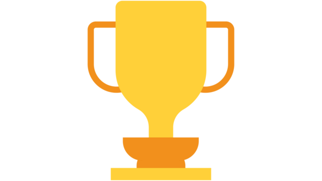 gold trophy cup icon symbol of success and achievement