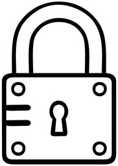 Closed Padlock Flat Icon. Editable color vector