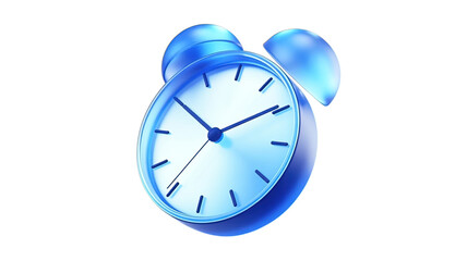 Sleek blue alarm clock with minimalist design, symbolizing urgency, deadlines, and the relentless march of time for modern projects.