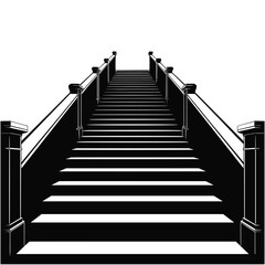 Obraz premium Vector Illustration of Grand Staircase Isolated on White Background, Ascending Ascent