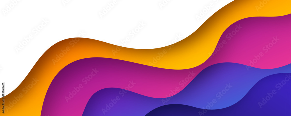 Canvas Prints 3d colorful abstract background overlap layer on bright space with flowing waves effect decoration. 