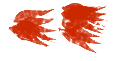 Abstract red shapes dynamic fluid motion art visual abstract background digital art form isolated on transparent background