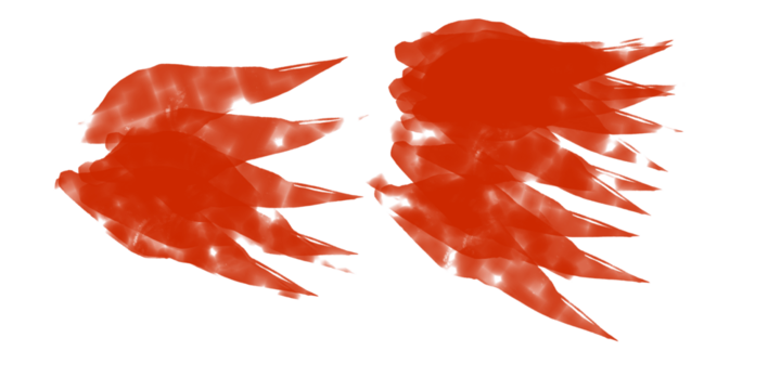 Abstract red shapes dynamic fluid motion art visual abstract background digital art form isolated on transparent background