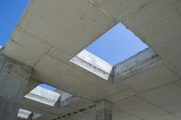 old building in the old town. white wall with blue sky
