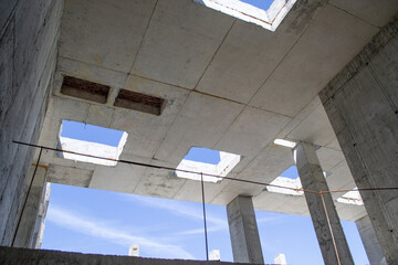 empty parking garage. opening, window in a building structure