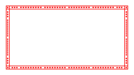 Red heart border frame vector design perfect for Valentine&rsquo;s Day cards, romantic invitations, love posters, and wedding decoration projects.