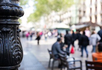 Experience the vibrant city life with this atmospheric street scene, ideal for travel blogs, urban documentaries, and capturing the essence of bustling European culture