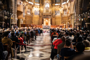 Gather with community in a grand cathedral, feel the faith and history in the ornate architecture, attend a special occasion inside a historic church, celebrate with loved ones