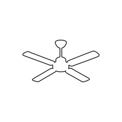 Vector outline icon of a ceiling fan