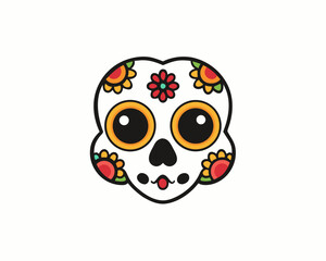 Day of the Dead Mask Icon Pack, Traditional Mexican Festival Mask Designs with Floral Details isolated on white background
