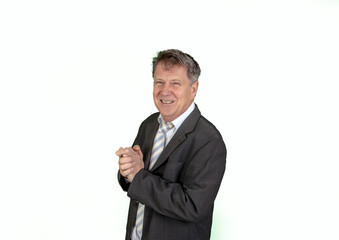 handsome businessman on white background