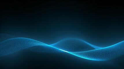 Abstract 3D illustration of a blue wave, representing technology or data flow
