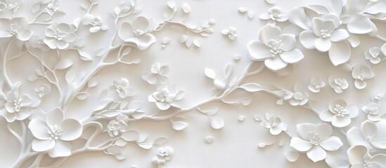 White Floral 3D Wall Art