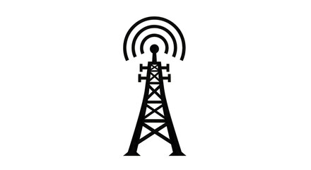Radio Tower Outline Icon antenna transmission tower isolated on a transparent background