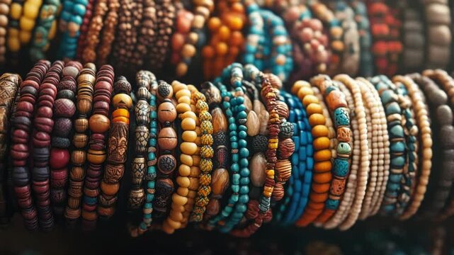 Multicolored Beads Close Up