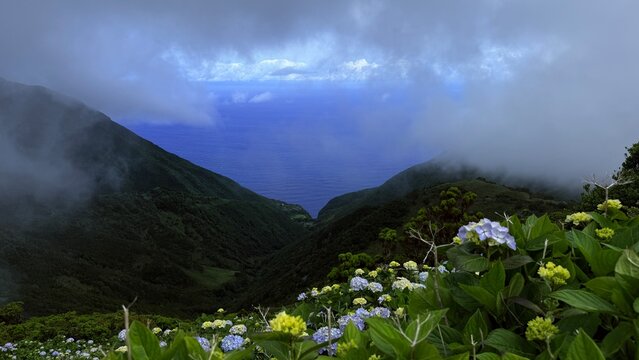 clouds over the mountains