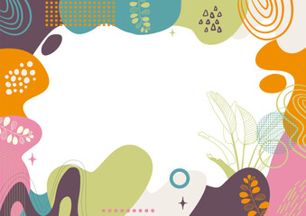 Background aesthetic abstract ,leaf background, hand drawn minimal background