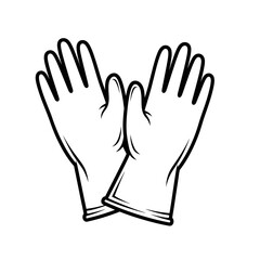 Fototapeta premium Pair of rubber gloves icon vector illustration.