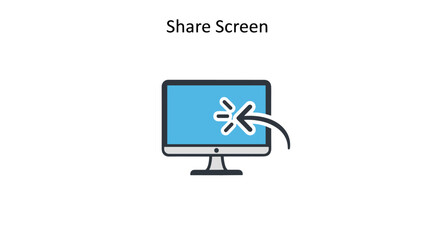 Share screen vector icon for remote desktop access and online meetings. Live stream, webinar, and video conference element for collaboration. Teamwork communication concept.