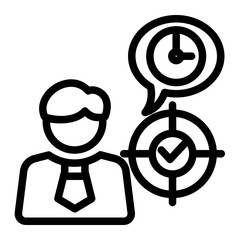 Self Control Punctuality Efficiency icon from the Personal Growth icon collection (Outline Style)