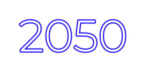 New Year 2050 neon light effect 3D Celebration Design