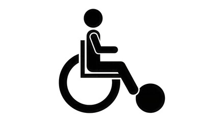 Wheelchair User Icon standard graphic isolated on a transparent background