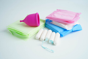 Sanitary hygiene set for women menstrual period cycle protection.