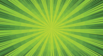 Obraz premium Vector art of vibrant green sunburst pattern with a retro comic book style and a textured, radial explosion effect, perfect for energetic backgrounds and graphic design