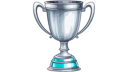 Silver trophy cup illustration isolated on white background symbol of achievement success