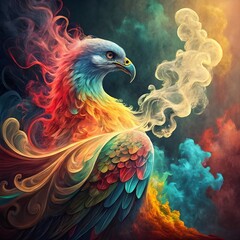 photorealistic colorful smoke