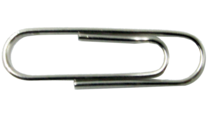 Metal paper clip isolated on white background for office stationery use