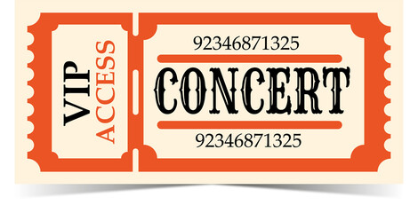 vintage concert ticket with VIP access