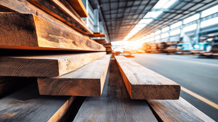 Low angle architectural perspective showing contemporary high-rise building under construction with prominent wooden timber framework against sky, emphasizing urban development and structural