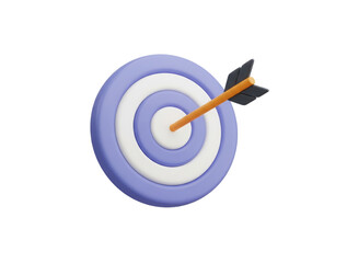 Target Board With Arrow Hitting Center 3D Render Illustration