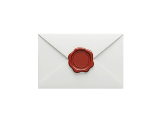 White envelope red wax seal postal mail