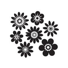 Set of flowers in flat style