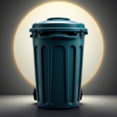Teal Trash Bin with Halo Light Effect