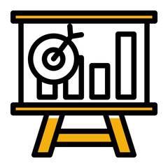 Mission Objective Presentation icon from the Personal Growth icon collection (Outline Color Lineal Style)