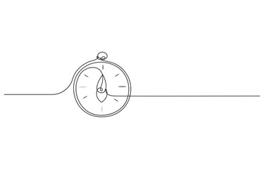 Orienteering compass continuous line editable stroke line compass line continuous drawing vector,