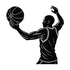Basketball Player Silhouette Dribbling Ball sport game