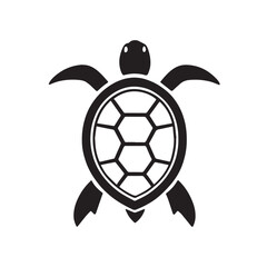 Fototapeta premium Sea turtle or tortoise silhouette 