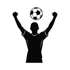 Soccer Player Silhouette with Ball Overhead football