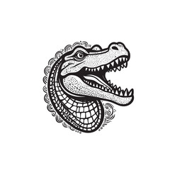 Crocodile Head Silhouette Minimalist Icon
