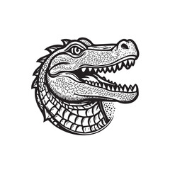 Crocodile Head Silhouette Minimalist Icon
